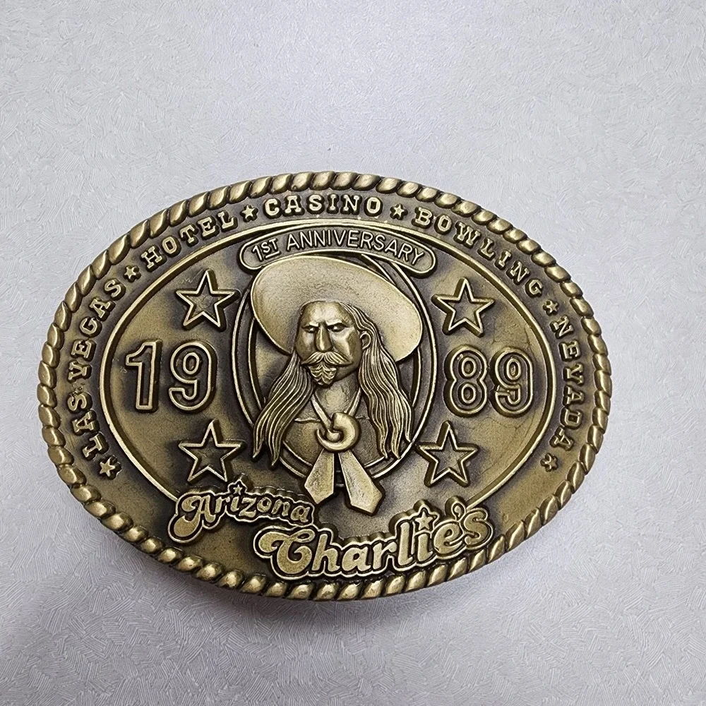 Arizona Charlies Hotel Casino 1st Year 89 Las Vegas Nevada Vintage Belt Buckle